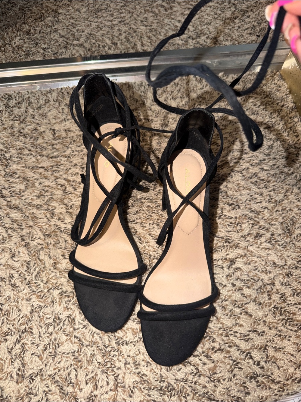 Black Lace-Up Women's Sandals - Classic Strappy Heels